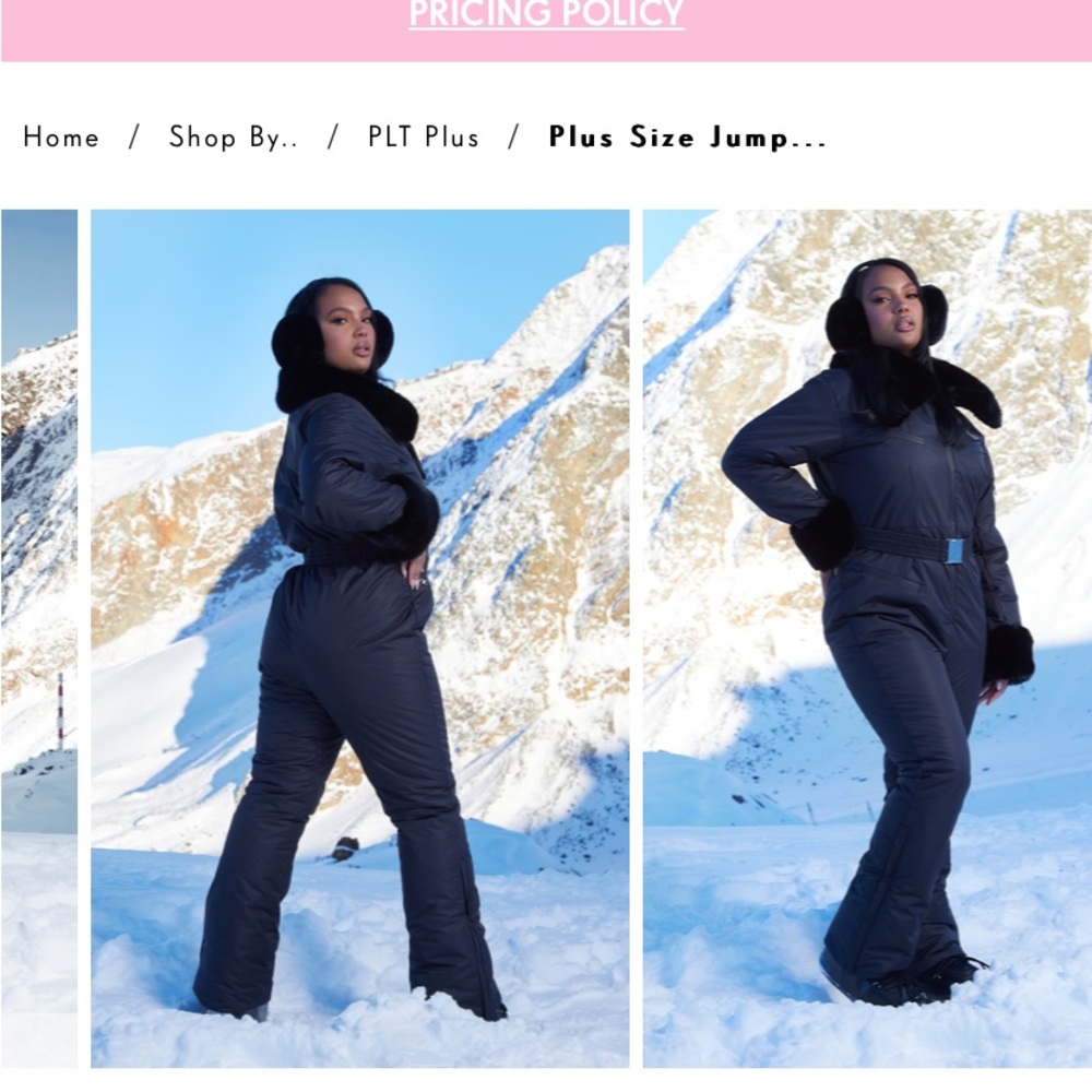 PRETTYLITTLETHING SKI Plus
Black Faux Fur Collar And Cuff Curve